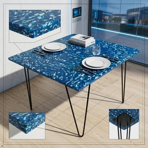 Table basse minimaliste moderne en plastique recyclé 4GoodThings, poignée durable, légère, écologique, meubles de salon - Product Image 5