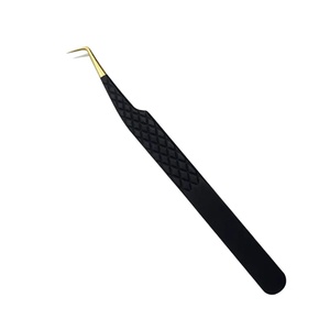 Pince à épiler de précision en acier inoxydable durable, pointe lisse 10 mm, pour application de faux cils volume, emballage personnalisable - Product Image 3