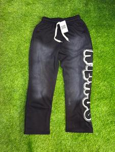 Pantalones Deportivos de Moda Urbana con Efecto Desgastado por el Sol, con Logotipo Bordado, 100% Algodón - Product Image 1