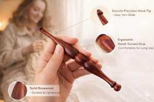 Handmade Wooden <b>Crochet</b> <b>Hook</b> Natural Finish Lightweight Structure for Comfortable Crafting Experience Daily - Product Image 2