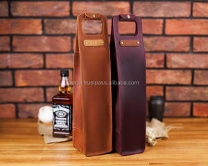 Porte-vin en cuir véritable Adventure, pour une bouteille, sac de transport en cuir premium pour pique-nique, voyage, cadeau LEB-0077 - Product Image 4