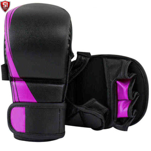 ถุงมือ MMA หนัง PU คุณภาพสูง แบบเปิดนิ้ว ปรับสายรัดข้อมือได้ ปิดด้วยแถบตีนตุ๊กแก บุฟองน้ำ สำหรับศิลปะการต่อสู้ มวย - Product Image 4