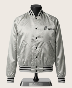 Premium Michael Jackson Inspired Varsity <b>Jacket</b> | Wholesale CBS Records Edition Wholesale Retro Custom Silver Varsity Legendary - Product Image 1