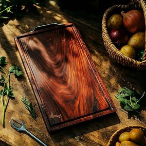 Tabla de cortar de madera de acacia con ranura para jugos, tabla de cocina, tabla de carnicero, tabla para preparar alimentos - Product Image 2