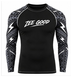 Ropa de Combate Sublimada Personalizada, Rashguard de MMA BJJ Sin Gi para Hombre, Camiseta de Compresión de Manga Larga para Entrenamiento de Jiu Jitsu, Grappling y Boxeo - Product Image 2