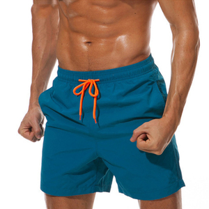 <b>Brad</b> Swim Drawstring Shorts Casual High Street Style Solid Pattern Beach Shorts Elastic Waist Quick Dry Shorts With Pockets - Product Image 1