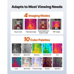 Telecamera Termica Visiva 5MP, Risoluzione IR 384 X 288, Frequenza di Aggiornamento 30HZ, Termocamera a Infrarossi Portatile - Product Image 6