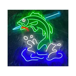 FISHING Neon Leucht reklame Benutzer definierte LED-Leuchten, Landschafts beleuchtung, Neon Wand dekoration für Home Bar Party Schlafzimmer personal isiertes Geschenk