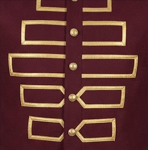 Veste d'hiver Hussar en laine 100% bordeaux pour homme, col montant, style uniforme, manches longues, boutonnée, coupe-vent, réversible, respirante - Product Image 6