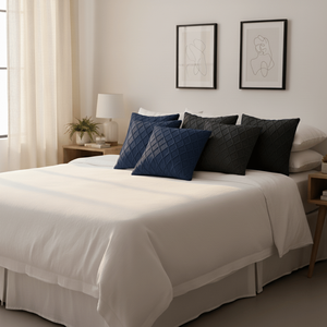 SOGA 6-PC 45cm <b>Pillow</b> Covers Set 3 Charcoal Grey Cable Knit and 3 <b>Navy</b> Blue Diamond Knit for Living Room Sofas - Product Image 5