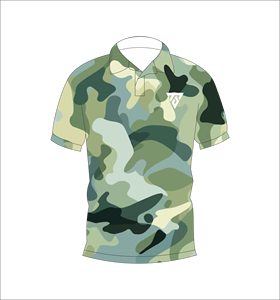 Polo pour homme à imprimé abstrait vert sauge et bleu, manches courtes, décontracté, mode, golf, été, respirant, col classique - Product Image 1