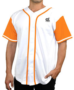 Camiseta de Béisbol Blanca Personalizada 2025 con Mangas Azules, Ribete y Diseño Abotonado, Nombre y Número Personalizados, Uniforme de Equipo Estilo Profesional - Venta al Por Mayor - Product Image 3