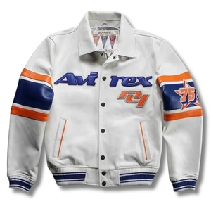 Chaqueta de Cuero Estilo Bomber Avirex 75 Aniversario |   Venta al por mayor de artículos vintage estilo universitario y aviación de alto volumen - Product Image 4