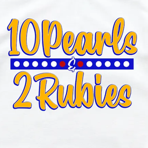 Sweat-shirt à col rond personnalisé avec 10 perles et deux rubis, couleur blanche, lettres grecques, pour sororité, pull décontracté à manches longues en polaire - Product Image 5