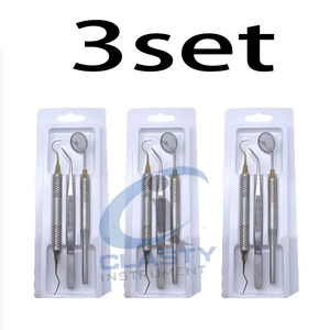 Juego de Herramientas Dentales con Espejo Bucal, Pinzas y Sonda Curva para Limpieza y Blanqueamiento Dental, Kit de Instrumentos Manuales para Dentistas - Product Image 3