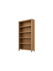 Bibliothèque en bois moderne avec 5 étagères, design contemporain autoportant pour salon, bureau à domicile, rangement - Product Image 2