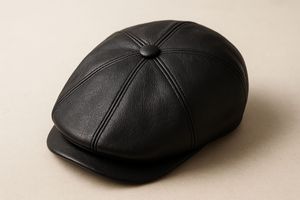 Gorra de Cuero Premium para Hombre – Gorra Casual Vintage de Ocho Paneles - Product Image 2