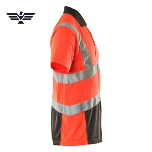 Polo de sécurité haute visibilité personnalisé en polyester |   Vêtements de travail réfléchissants de classe 2 ANSI |   Uniforme de travail industriel pour hommes - Product Image 6