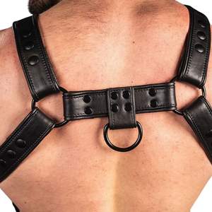 Harnais de corps en fausse fourrure Trojan 2.0 pour homme, bleu, avec lacets réglables, vêtements de club haut de gamme, costume sexy - Product Image 6