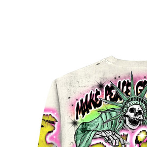 Saint Graffiti Print Short Sleeve T-Shirt <b>Men</b> Regular Fit Streetwear Jersey 100% Cotton <b>Turtleneck</b> Formal - Product Image 2