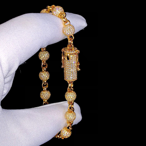 Pulsera de Diamantes Cultivados en Laboratorio de Corte Brillante de 8MM, Certificada por IGI, Oro de 10K, Unisex, Lujosa y Elegante, para Bodas y Fiestas, Color Blanco D 3 - Product Image 4
