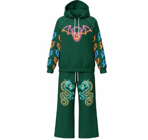 Sweat-shirt à capuche futuriste pour homme avec motifs néon et graphiques électroniques, style cyber vibrant - Product Image 5