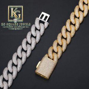 สร้อยคอคิวบาลิงค์ประดับเพชรโมอิสซาไนต์แบบ Iced Out สีทอง/สีเงิน เครื่องประดับฮิปฮอป - Product Image 1