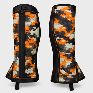 2026 Genuine Waterproof and Breathable Full Grain Neoprene Western Horse <b>Chaps</b> with Curved Zip Real Riding <b>Half</b> <b>Chaps</b> Low MOQ - Product Image 3