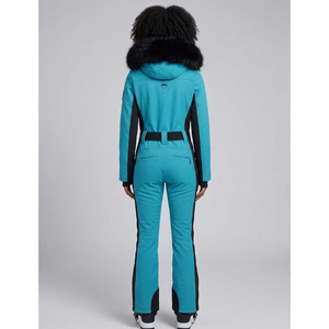 Combinaison de neige unisexe respirante et imperméable pour l'hiver, avec capuche en fourrure, fermeture éclair et ceinture ajustable - Product Image 2