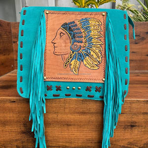 Sac à bandoulière en cuir suédé à franges, artisanal, tendance, vente en gros, nouveauté 2024, sac à main pour femme en cuir véritable, sac messager - Product Image 3