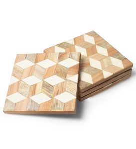 Wood White Rhombus String <b>Coasters</b> for Dining Table Handmade Cup <b>Coasters</b> for Coffee Mugs Tea Cups <b>Beer</b> Cans Water Glasses - Product Image 6