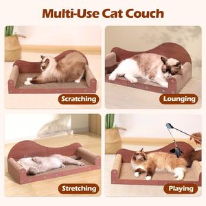 26.4\" Large Indoor <b>Cat</b> Scratcher Bed Durable Extra-Large Cardboard Couch <b>Scratch</b> Pad Sof <b>Cat</b> <b>Tree</b> & Scratcher - Product Image 4