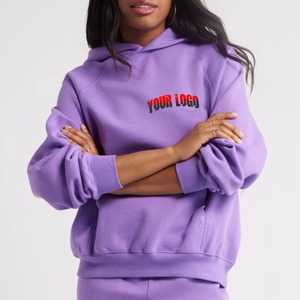 Sudadera con Capucha Bordada en Chenilla Personalizada al por Mayor, Sudadera de Alta Calidad para Mujer, Sudadera con Capucha Morada de Manga Larga para Dama - Product Image 3