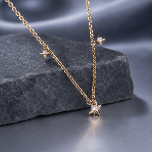 Pendentif de luxe en moissanite étoilée, en argent sterling S925 plaqué or jaune, qualité VS EF, cadeau d'anniversaire de mariage pour femme - Product Image 1