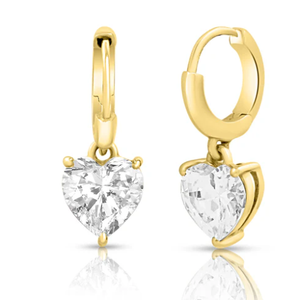 Boucles d'oreilles clous cœur en argent sterling 925 plaqué or pour femme, bijoux minimalistes tendance, cadeau fait main, vente chaude - Product Image 1