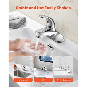Rubinetto Cromato Argento Monocomando per Bagno e Cucina con Funzione Miscelatore - Product Image 6