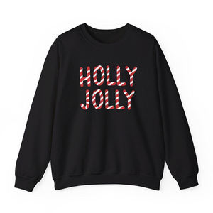 Holly Jolly Women Crew Neck Fleece Sweatshirt Breathable Winter Holiday <b>Pullover</b> Black Regular Fit Vacation Festival Wear Hoodie - Product Image 1
