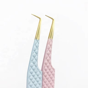 Pinzas para Extensión de Pestañas de Acero Inoxidable Sólido con Recubrimiento en Polvo y Dorado, con Agarre de Diamante de 90 Grados, Personalizadas, de Marca Privada, Más Vendidas - Product Image 4