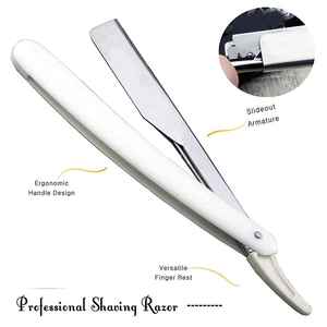Custom Colors Professional Straight Razor Vintage Manual Stainless Steel Blade Shaving Retro Folding Knife Holder <b>Men</b> Barber - Product Image 3