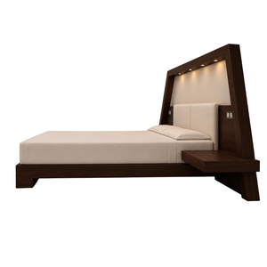 Modern Luxury Hotel <b>Bed</b> <b>Frame</b> with Integrated Nightstands Solid Wood <b>Platform</b> <b>Bed</b> for Resort Villa Bedroom Furniture - Product Image 3
