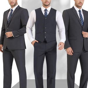 Uniforme de Oficina Corporativo Transpirable de Poliéster Gris para Hombre con Chaleco y Corbata para Vestimenta Formal para Adultos - Product Image 5