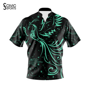 <b>Bowling</b> Jersey Fashionable Design Zipper Sublimated <b>Bowling</b> Shirts Women wholesale custom - Product Image 3