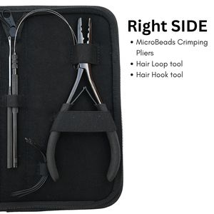 Kit complet d'outils d'installation d'extensions capillaires avec micro-perles, pinces à sertir, outil à crochet pour cheveux, outil à boucle pour cheveux, anneau de séparation pour cheveux - Product Image 4