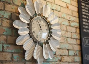 Elegant Round Floral <b>Wall</b> <b>Clock</b> with Roman Numeral Dial Decorative Home <b>Living</b> <b>Room</b> Accent <b>Clock</b> - Product Image 2