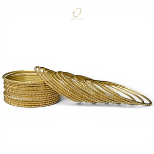 Trendy Non Fading Premium Gold Plated Crystals Fashion <b>Bracelets</b> <b>Bangles</b> Indian Jewelry for Women Textured Stainless Steel - Product Image 3
