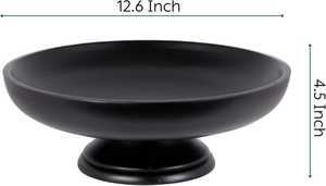 Bol à fruits en bois avec base amovible, bol décoratif sur piétement pour table, comptoir de cuisine - Product Image 2