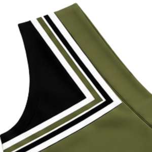 Haut d'uniforme de cheerleading vert olive sans manches, col en V, pour femmes et filles, idéal pour les spectacles, les équipes de danse et les compétitions - Product Image 3