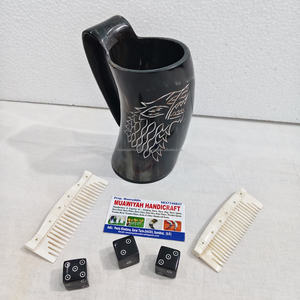 Mug en corne de bœuf de qualité supérieure avec lion sculpté à la main, écologique, personnalisable, pour bière ou café, pour boisson viking, au meilleur prix - Product Image 5