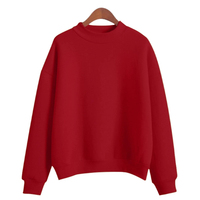Sweat-shirts pour femmes Sweet America, pulls en tricot à col rond, épais, couleur rouge, coupe ample, col montant, pour l'automne et l'hiver