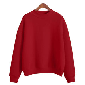 Suéteres de punto para mujer Sweet America con cuello redondo, gruesos, para otoño e invierno, color rojo, holgados, con cuello simulado - Product Image 5